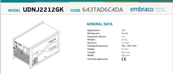 Холодильный агрегат UDNJ2212GK w/fan speed control